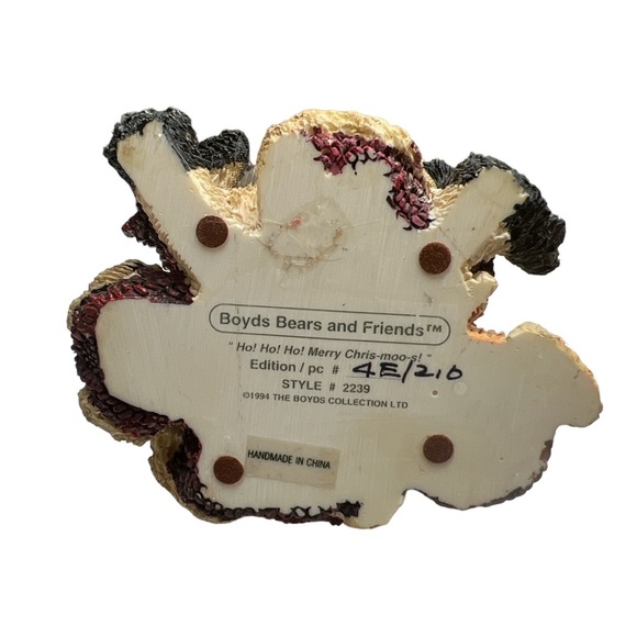 Vintage 1994 Boyd’s Bears & Friends Ho!Ho!Ho! Merry Christ-Moo-s! Figurine - Picture 5 of 5